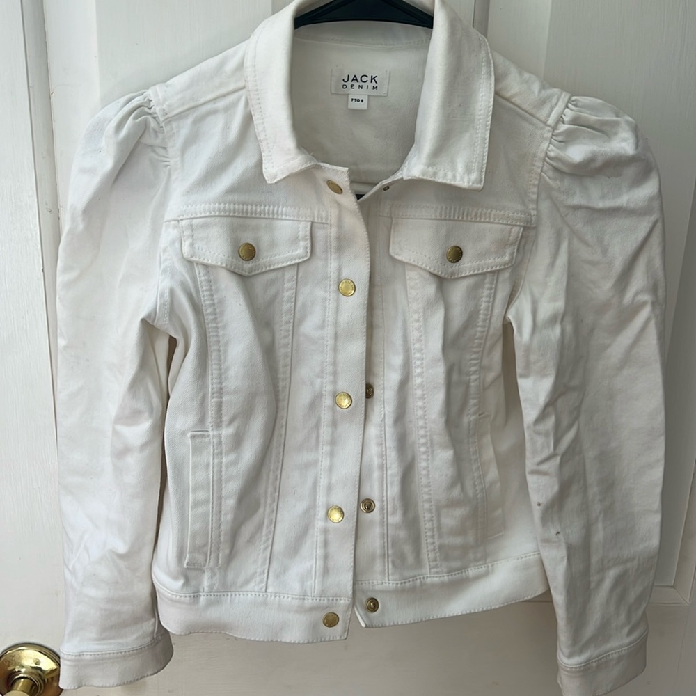 Janie & Jack white denim jacket. Size 7-8 girls